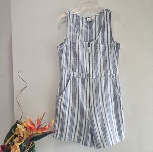 Roxy EUC Small Ocean Blue Stripes Summer Romper